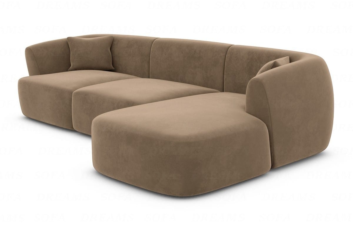 Ecksofa Tabarca L-Form aus Stoff Braun