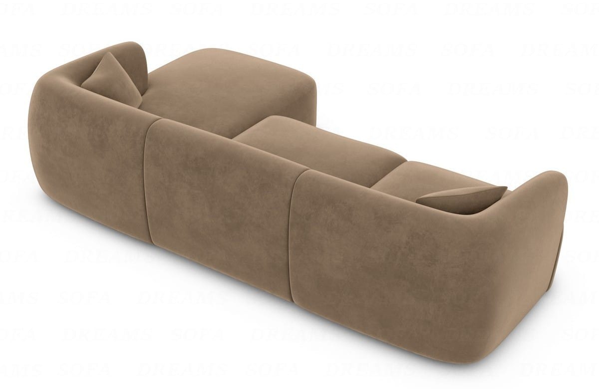 Ecksofa Tabarca L-Form aus Stoff Braun