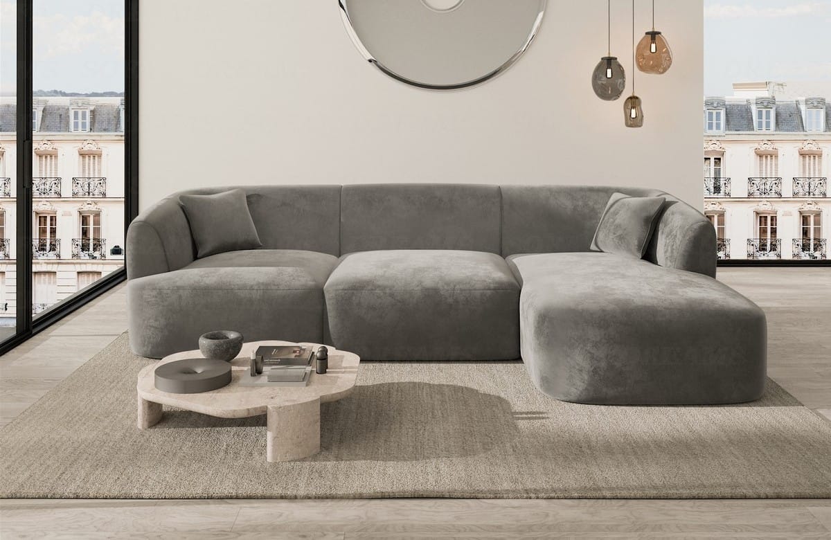 Stoff Ecksofa Tabarca L-Form Kurz