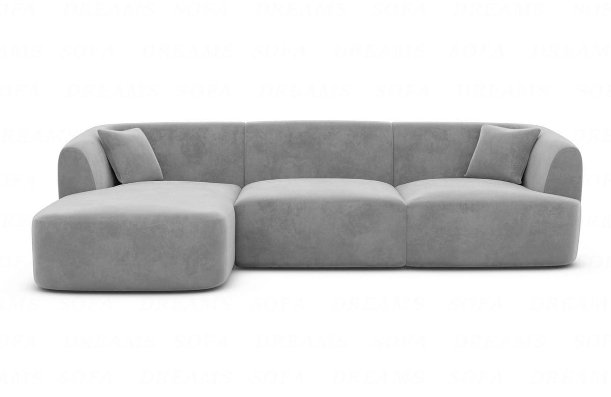 Ecksofa Tabarca L-Form aus Stoff Hellgrau