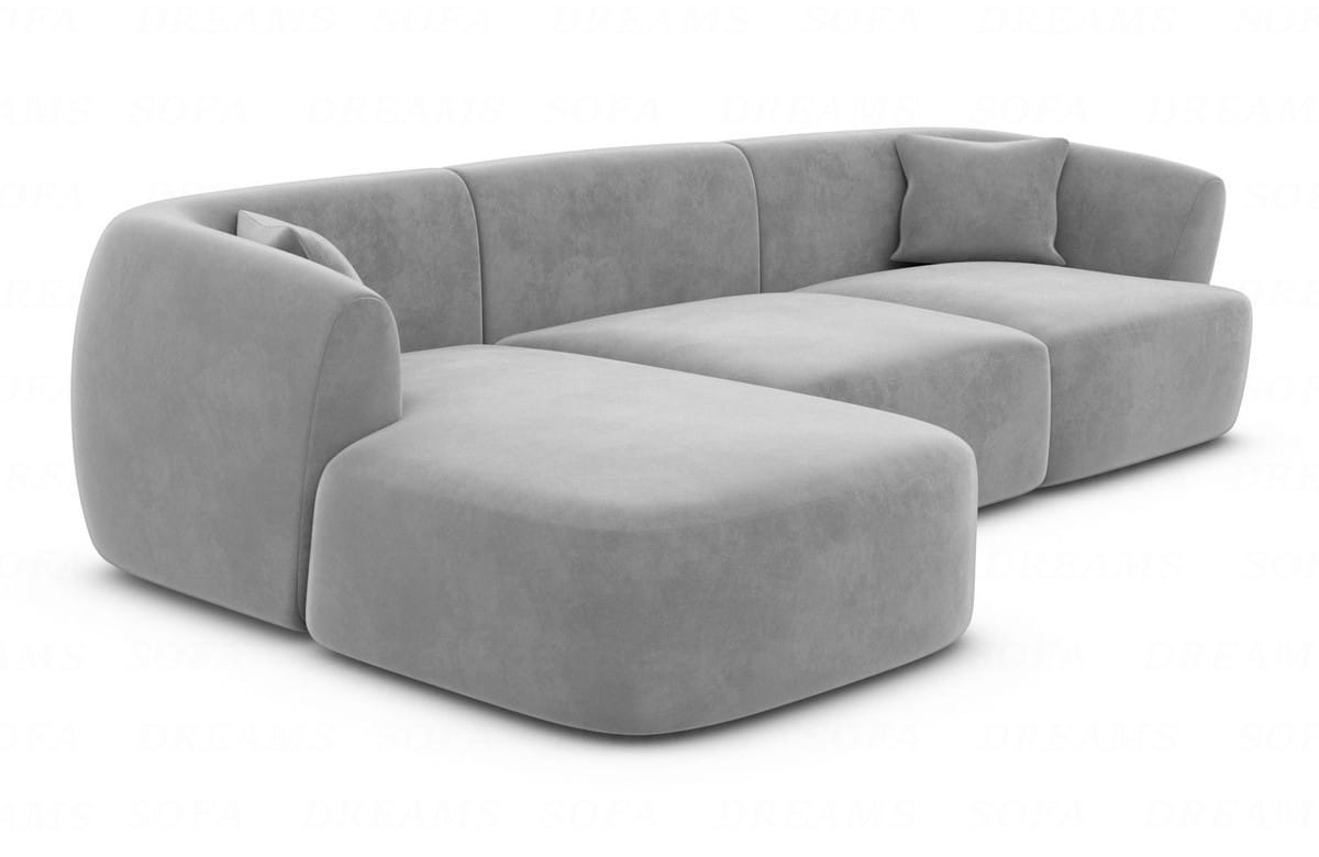 Ecksofa Tabarca L-Form aus Stoff Hellgrau