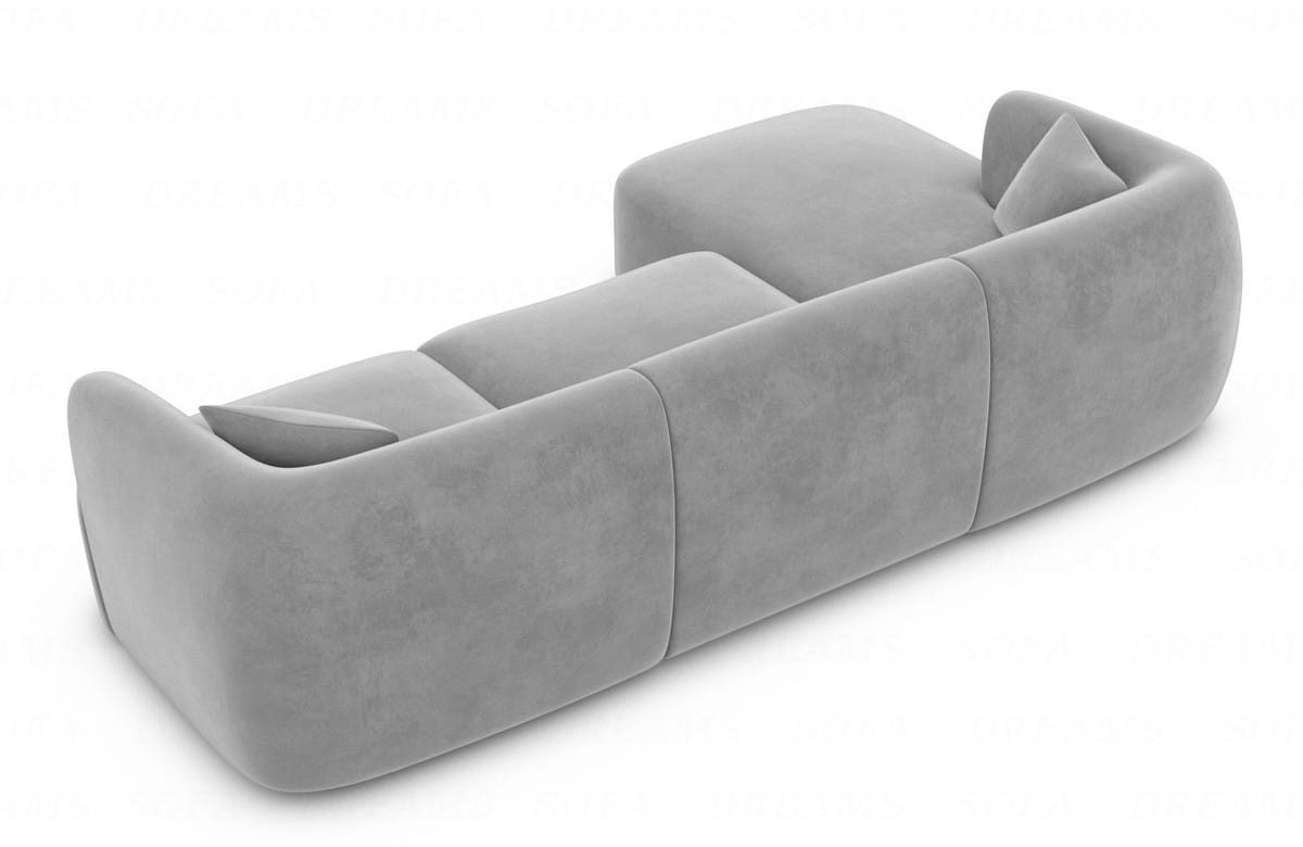 Ecksofa Tabarca L-Form aus Stoff Hellgrau