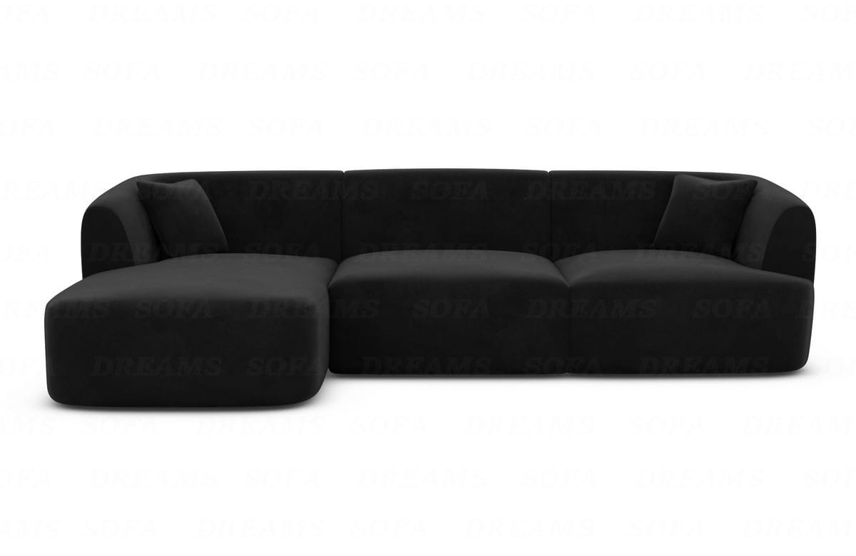 Couch Tabarca L Form Stoff Schwarz