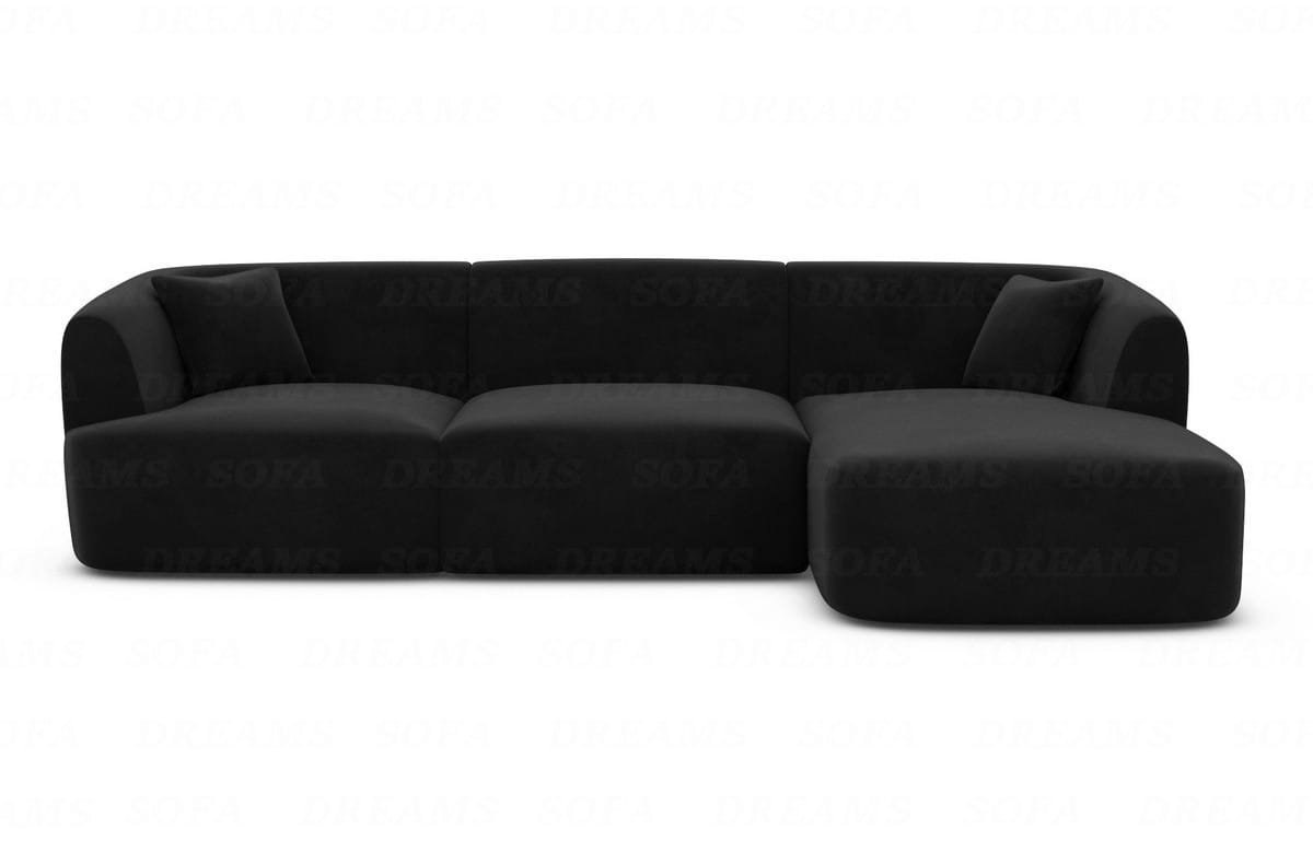 Ecksofa Tabarca L Form aus Stoff schwarz