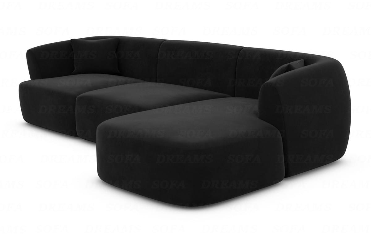 Ecksofa Tabarca L Form aus Stoff schwarz