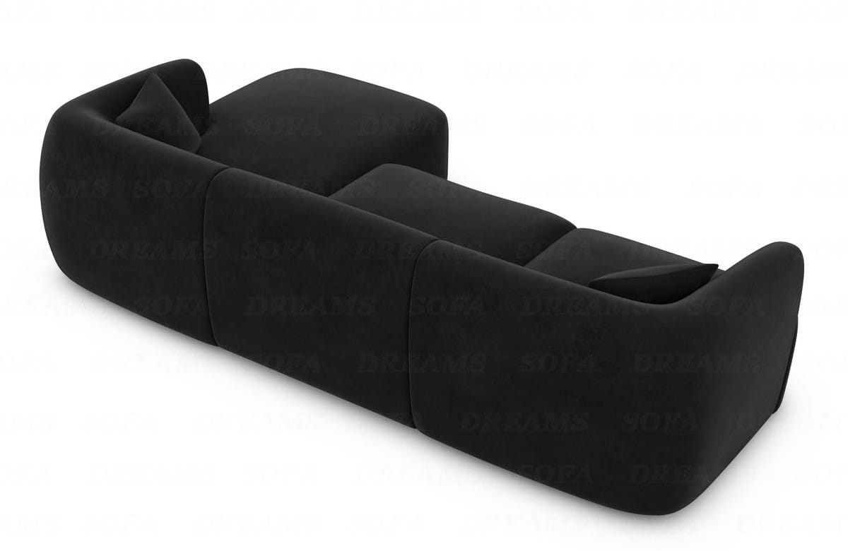 Ecksofa Tabarca L Form aus Stoff schwarz