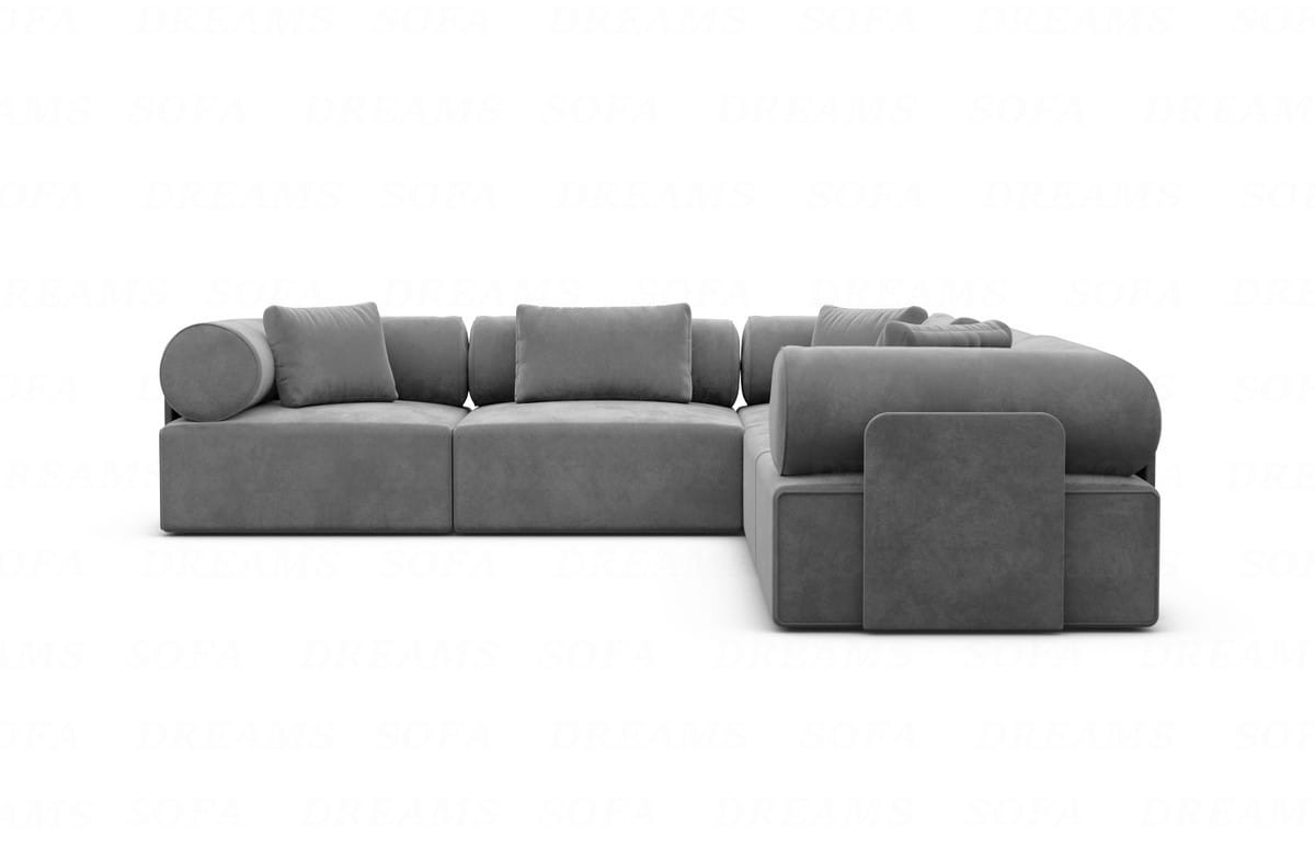 Ecksofa Laguardia L-Form Stoff Dunkelgrau