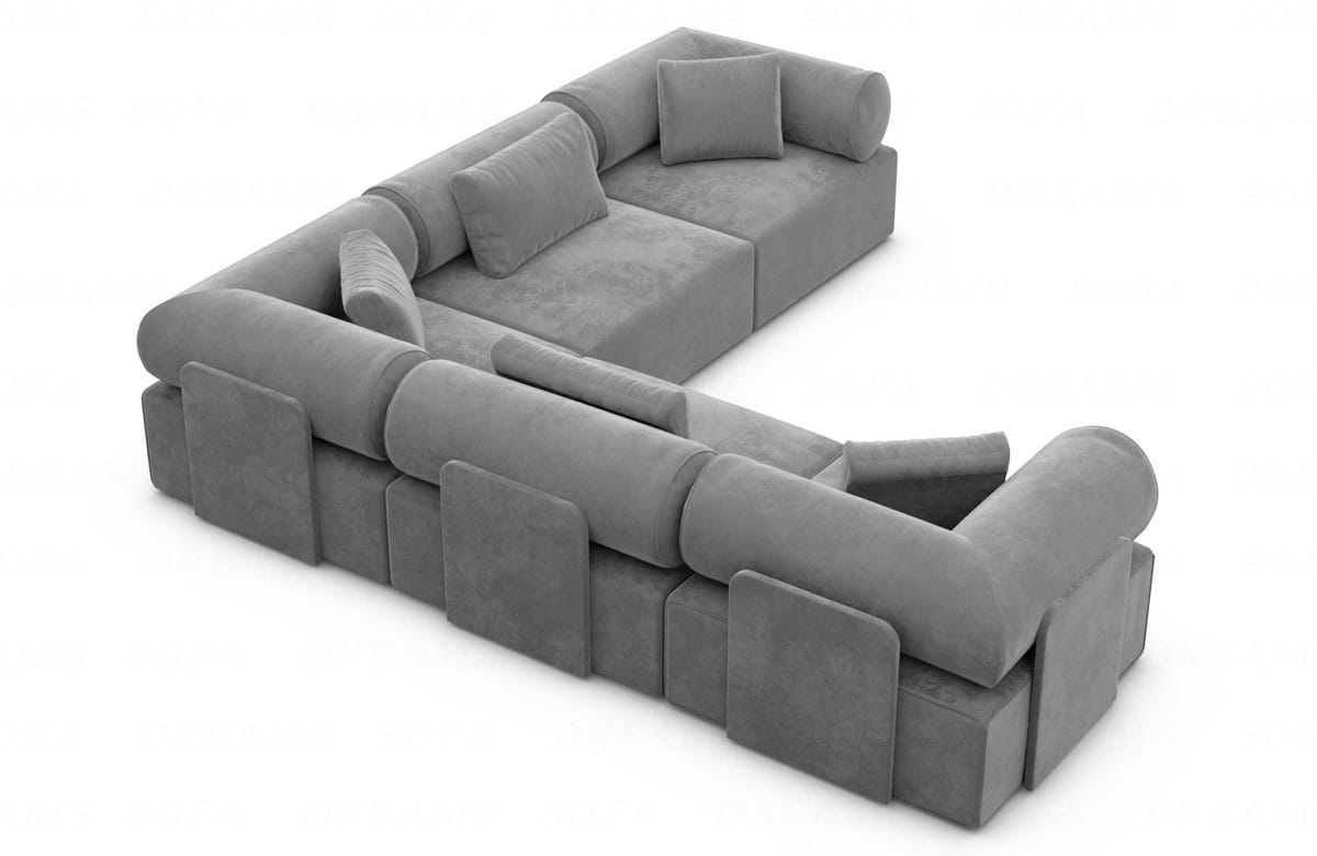 Ecksofa Laguardia L-Form Stoff Dunkelgrau