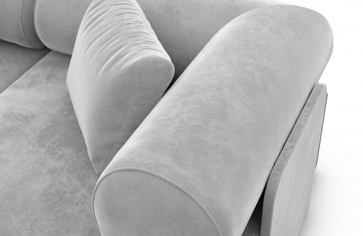 Ecksofa Laguardia L Form Stoff Hellgrau