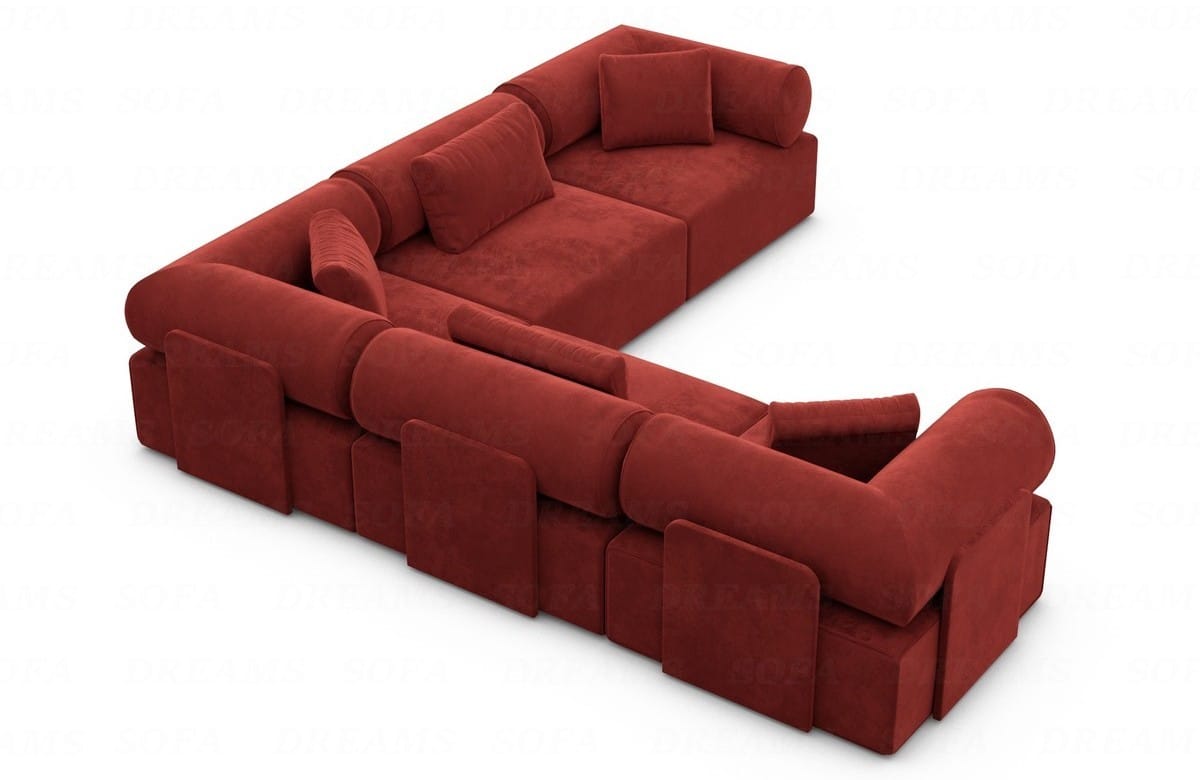 Ecksofa Laguardia L-Form Stoff Rot