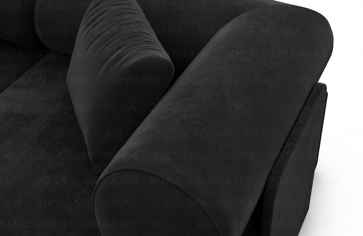Ecksofa Laguardia L-Form Stoff Schwarz