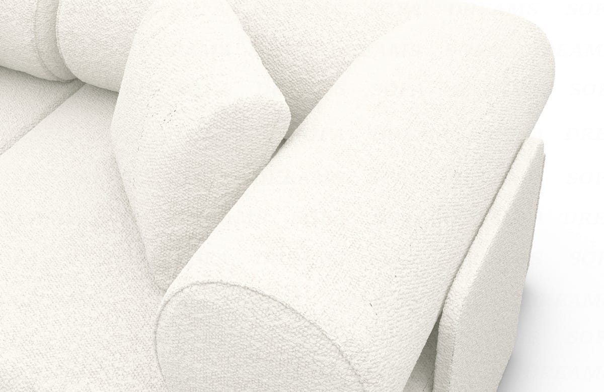 Ecksofa Laguardia L-Form aus Stoff Weiß