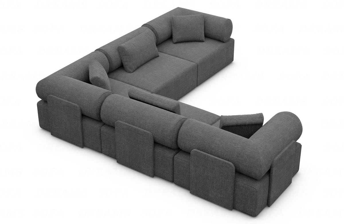 Ecksofa Laguardia L-Form aus Stoff Anthrazit