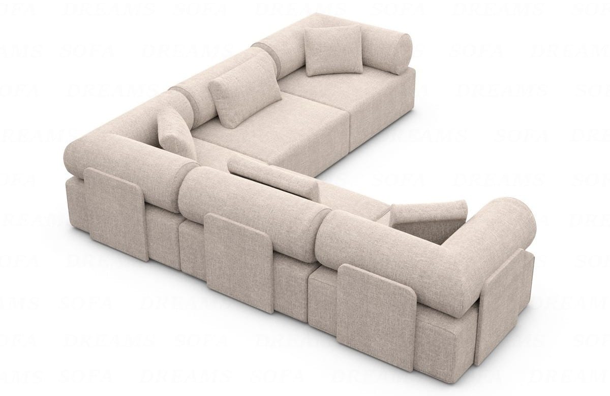 Ecksofa Laguardia L-Form Stoff Beige