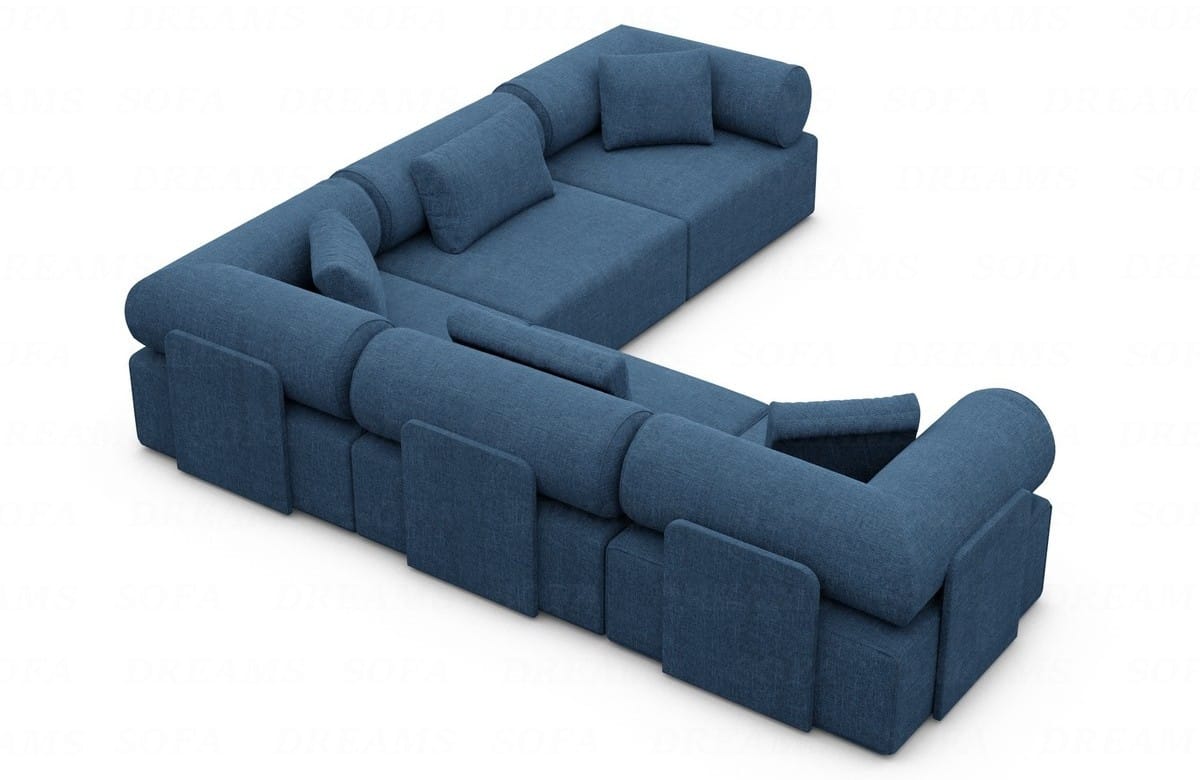 Ecksofa Laguardia L-Form Stoff Blau