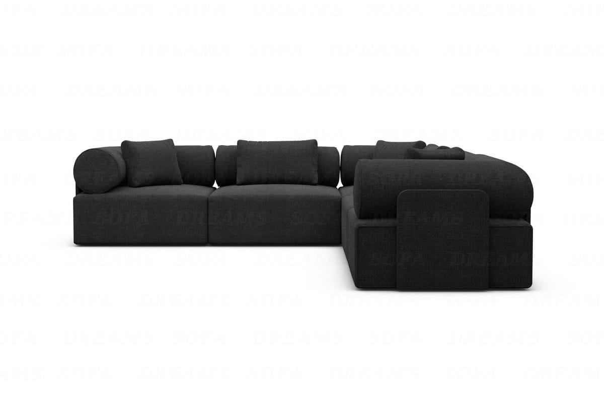 Ecksofa Laguardia L-Form Stoff Schwarz