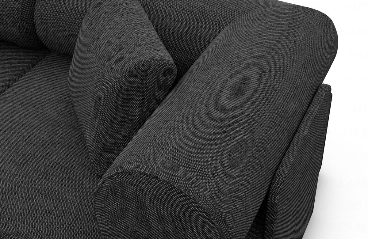 Ecksofa Laguardia L-Form Stoff Schwarz