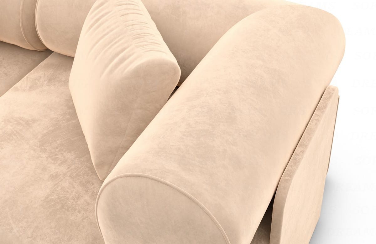 Ecksofa Laguardia L-Form aus Stoff Beige