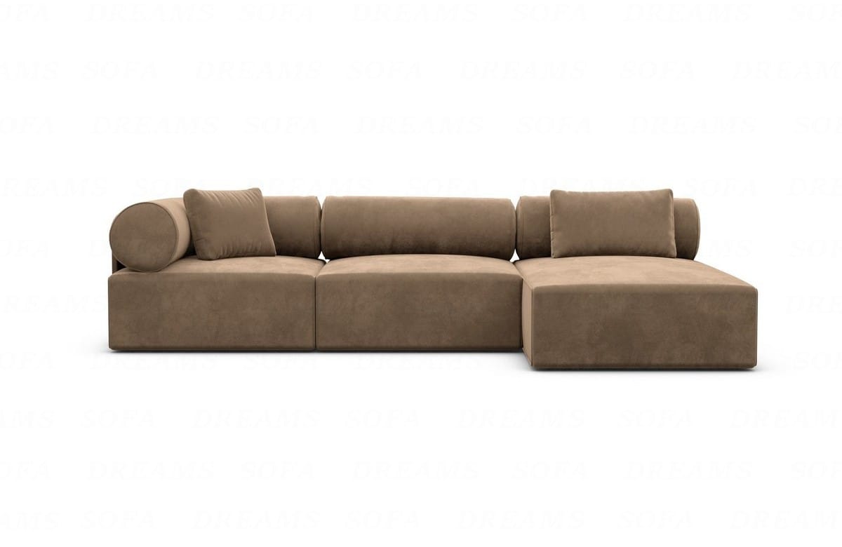 Polster Ecksofa Laguardia L-Form Kurz Braun