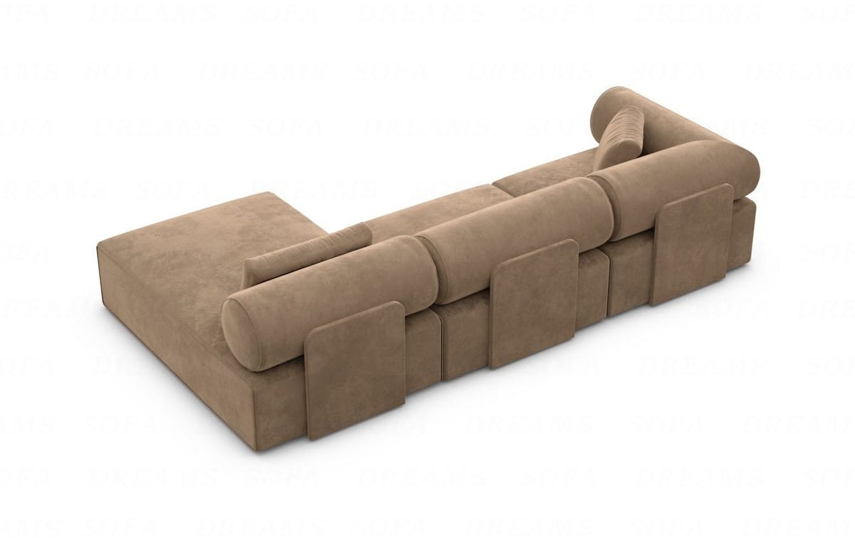 Polster Ecksofa Laguardia L-Form Kurz Braun