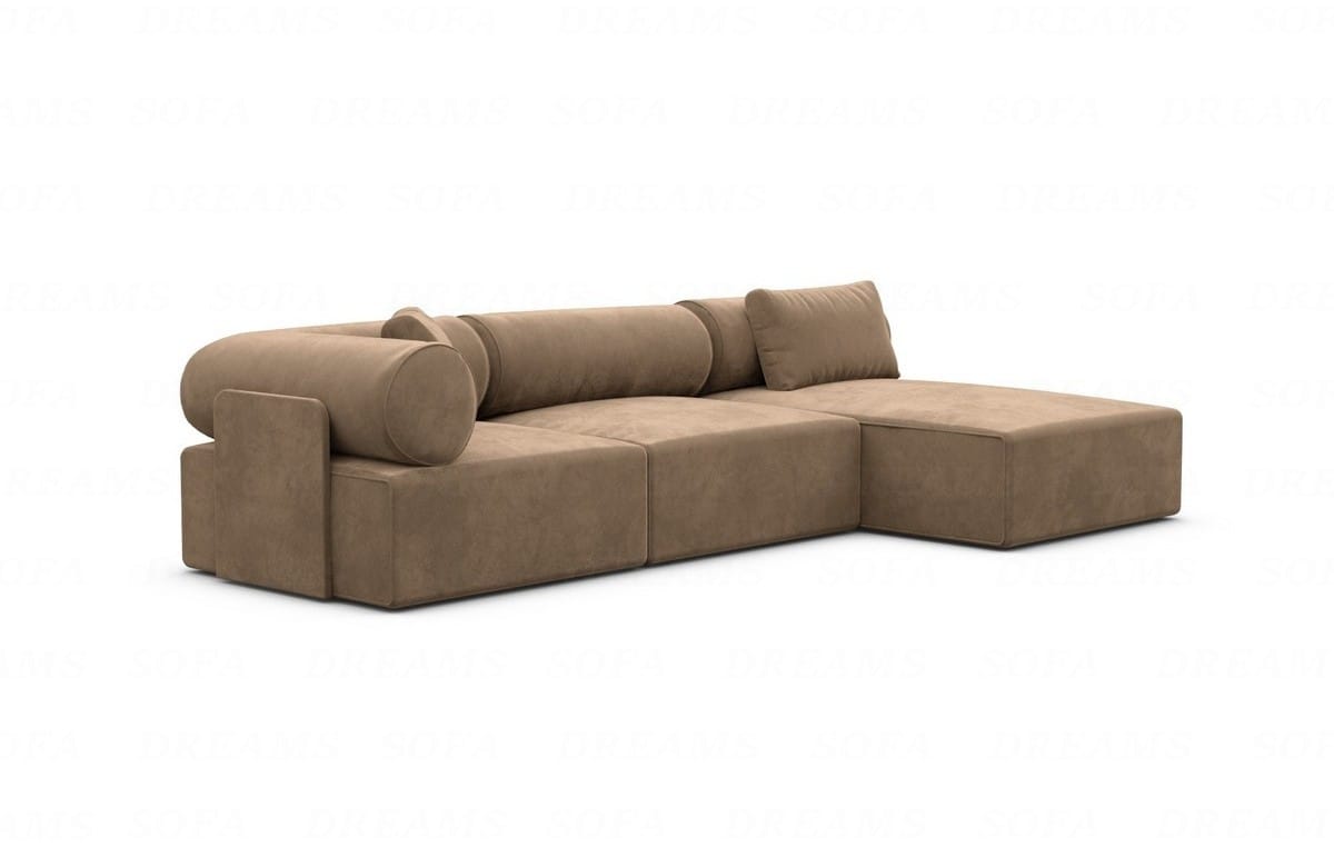 Polster Ecksofa Laguardia L-Form Kurz Braun