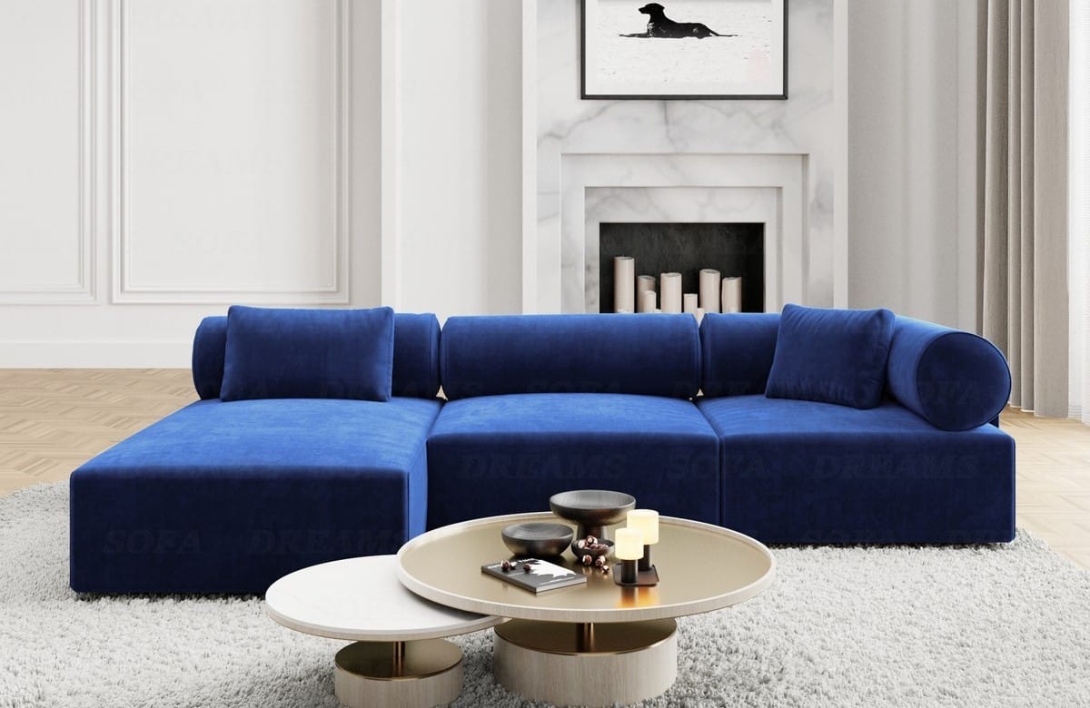 Couch Laguardia L Form in Samtstoff