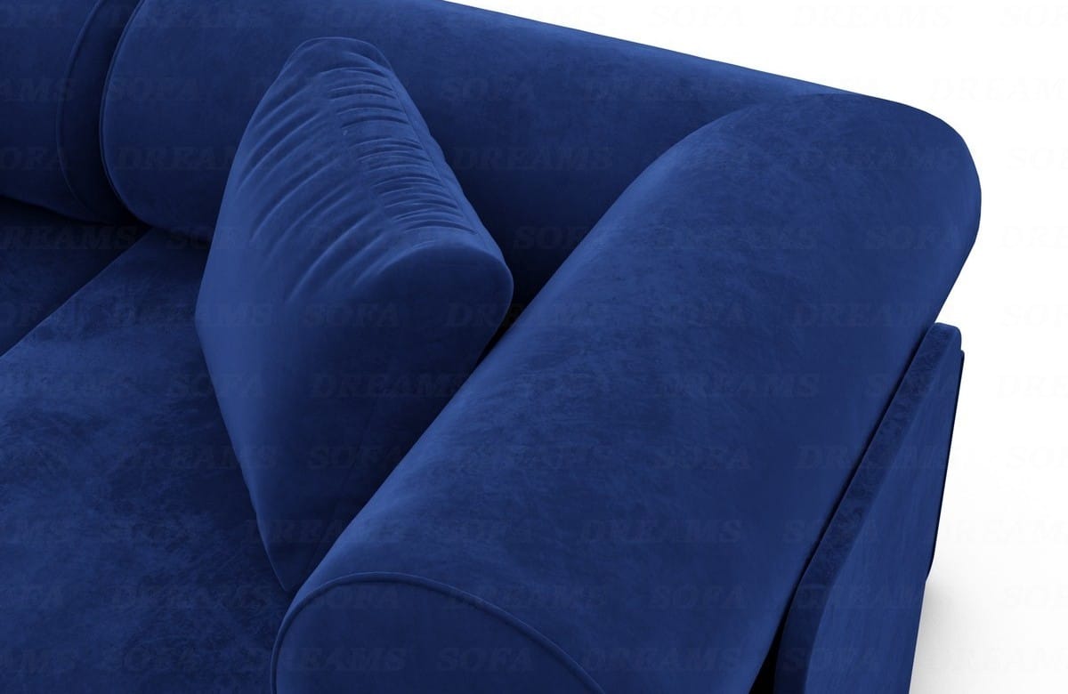 Couch Laguardia L Form in Samtstoff Dunkelblau