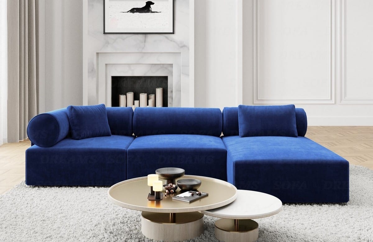 Couch Laguardia L Form in Samtstoff