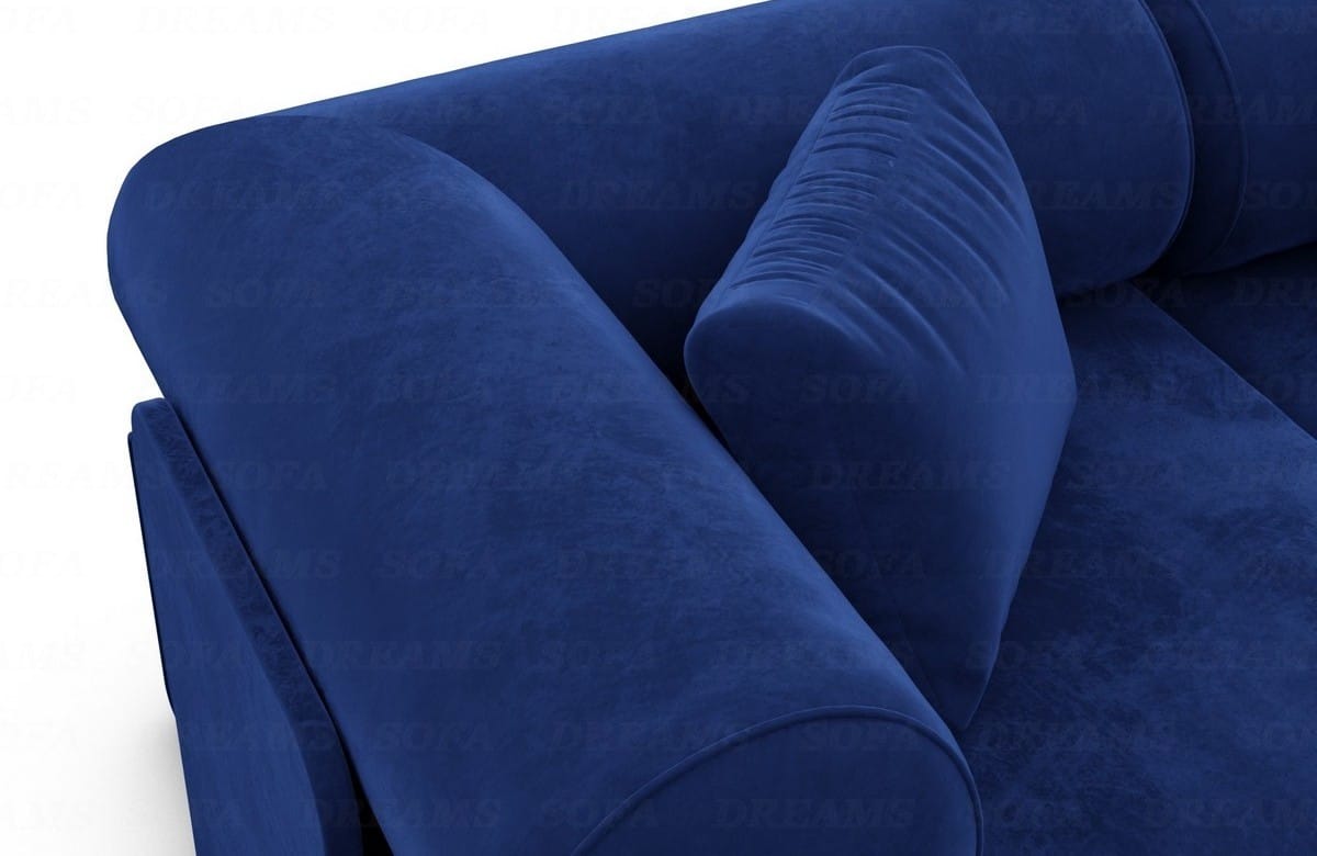 Couch Laguardia L Form in Samtstoff Dunkelblau