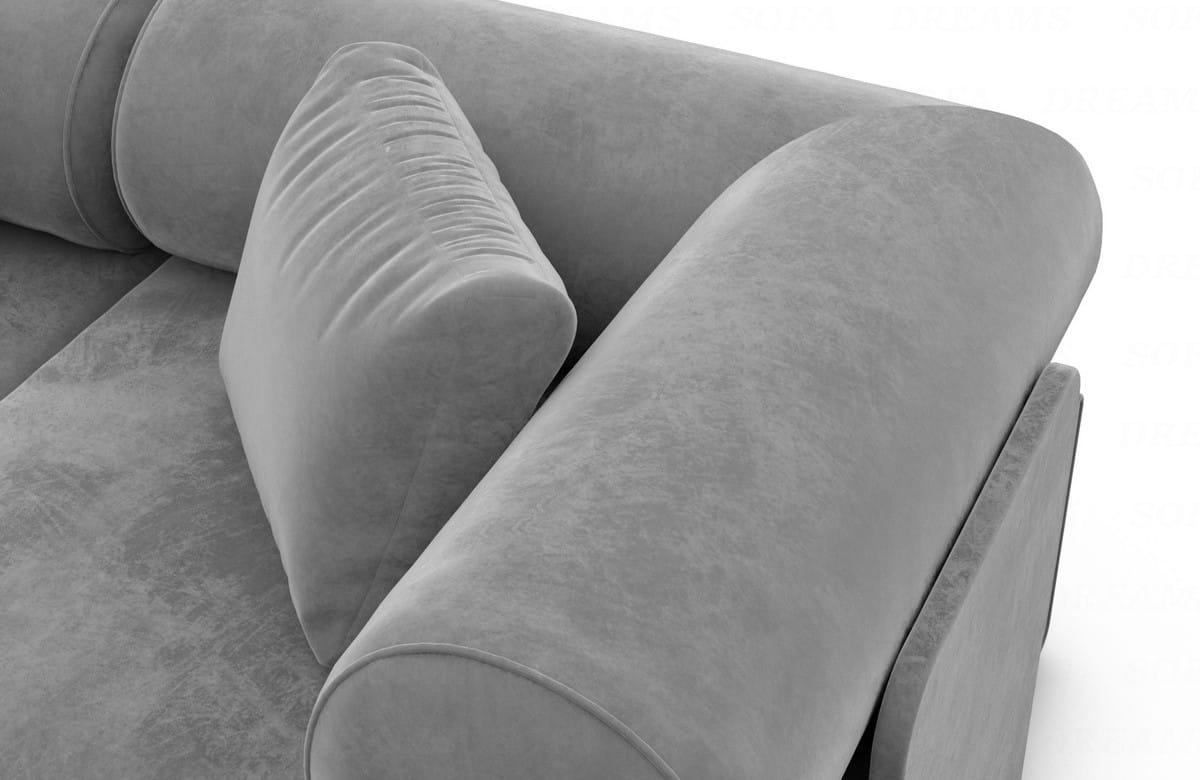 Couch Laguardia L Form in Samtstoff Dunkelgrau