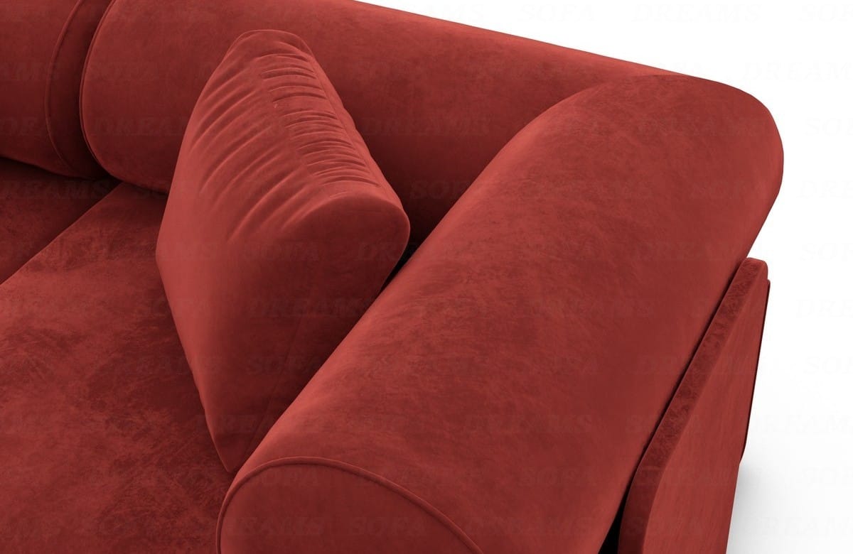 Couch Laguardia L Form in Samtstoff Rot