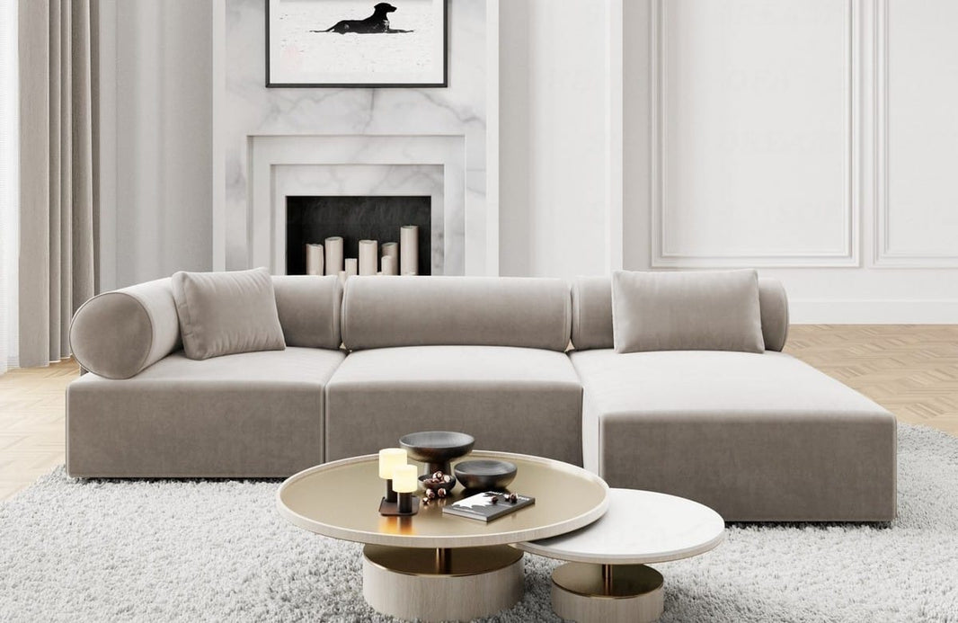 Couch Laguardia L Form in Stoff