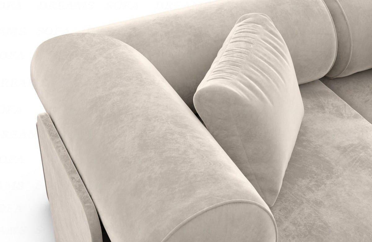Couch Laguardia L Form in Samtstoff Sand