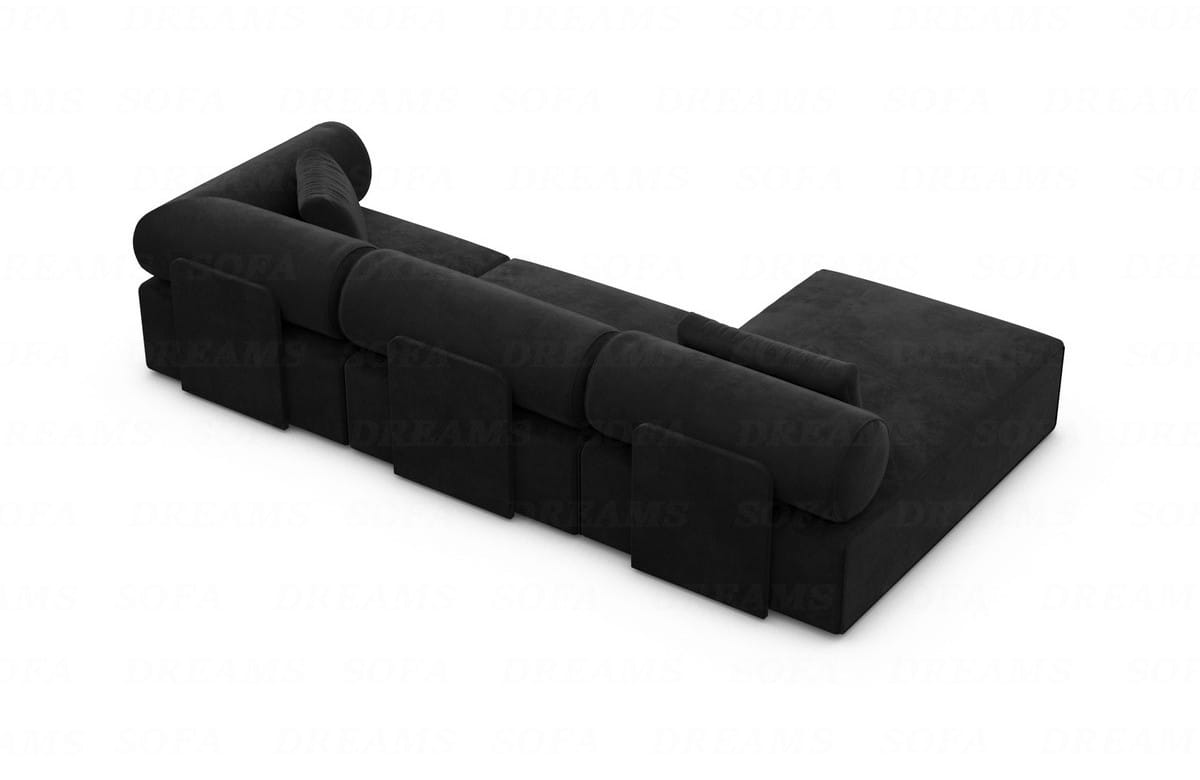 Polster Ecksofa Laguardia L-Form Kurz Schwarz