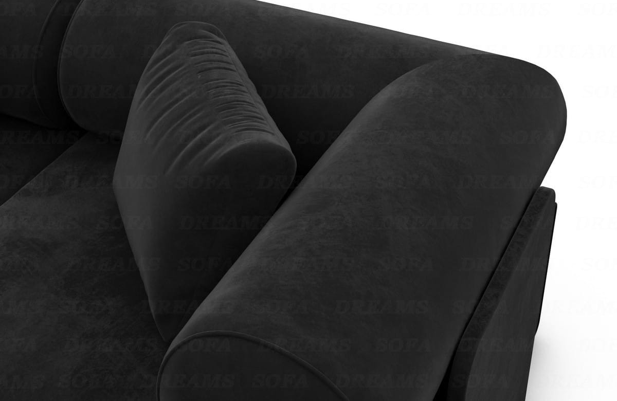 Polster Ecksofa Laguardia L-Form Kurz Schwarz