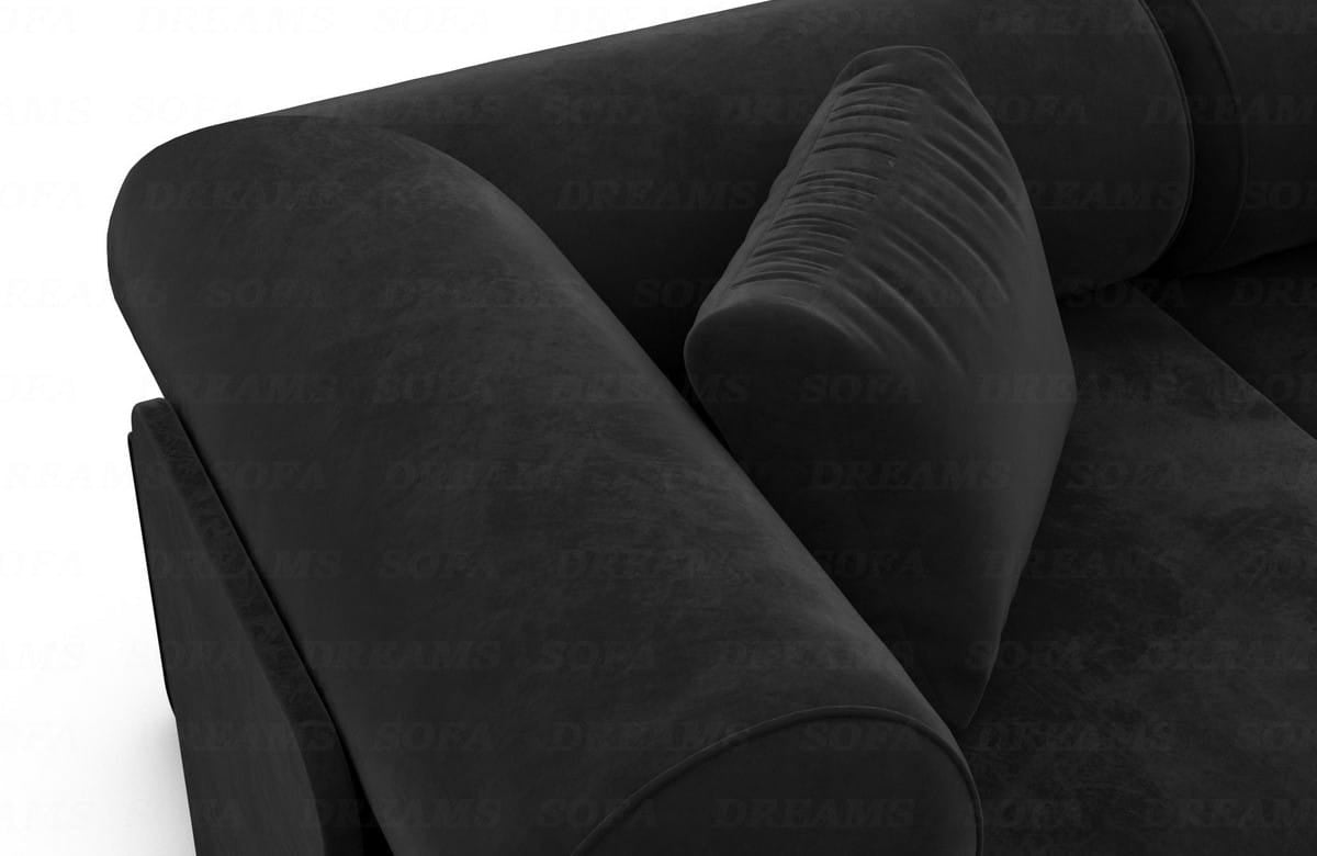 Polster Ecksofa Laguardia L-Form Kurz Schwarz
