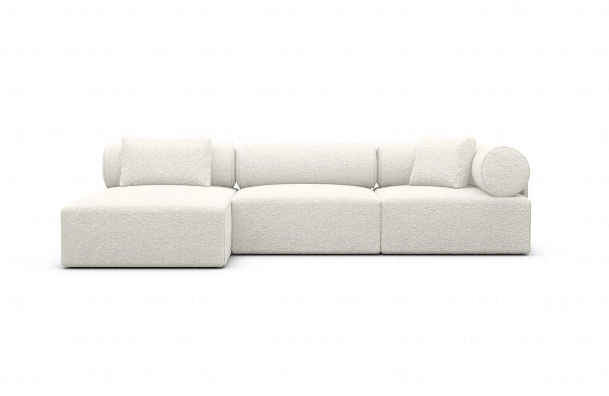 Couch Laguardia L-Form in Stoff Weiß