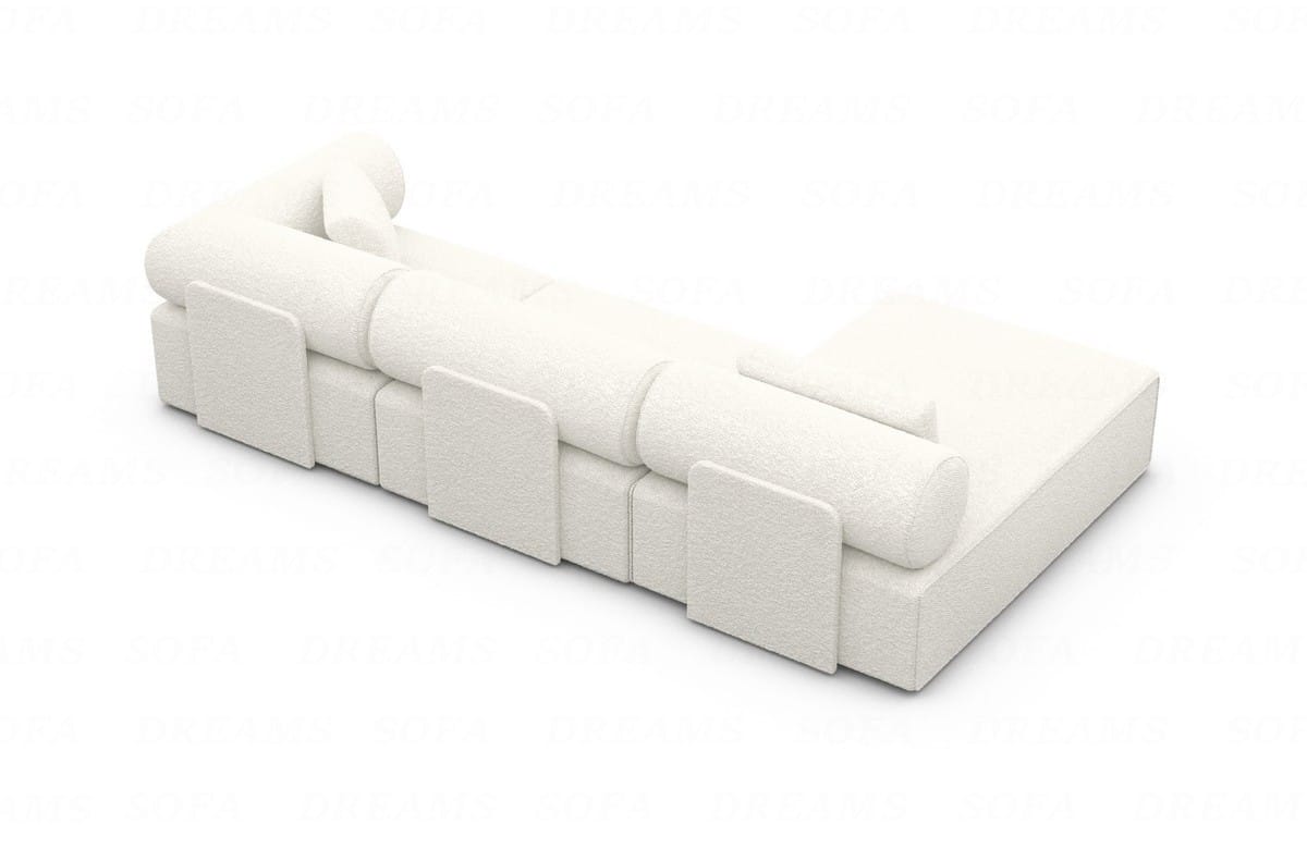 Couch Laguardia L-Form in Stoff Weiß