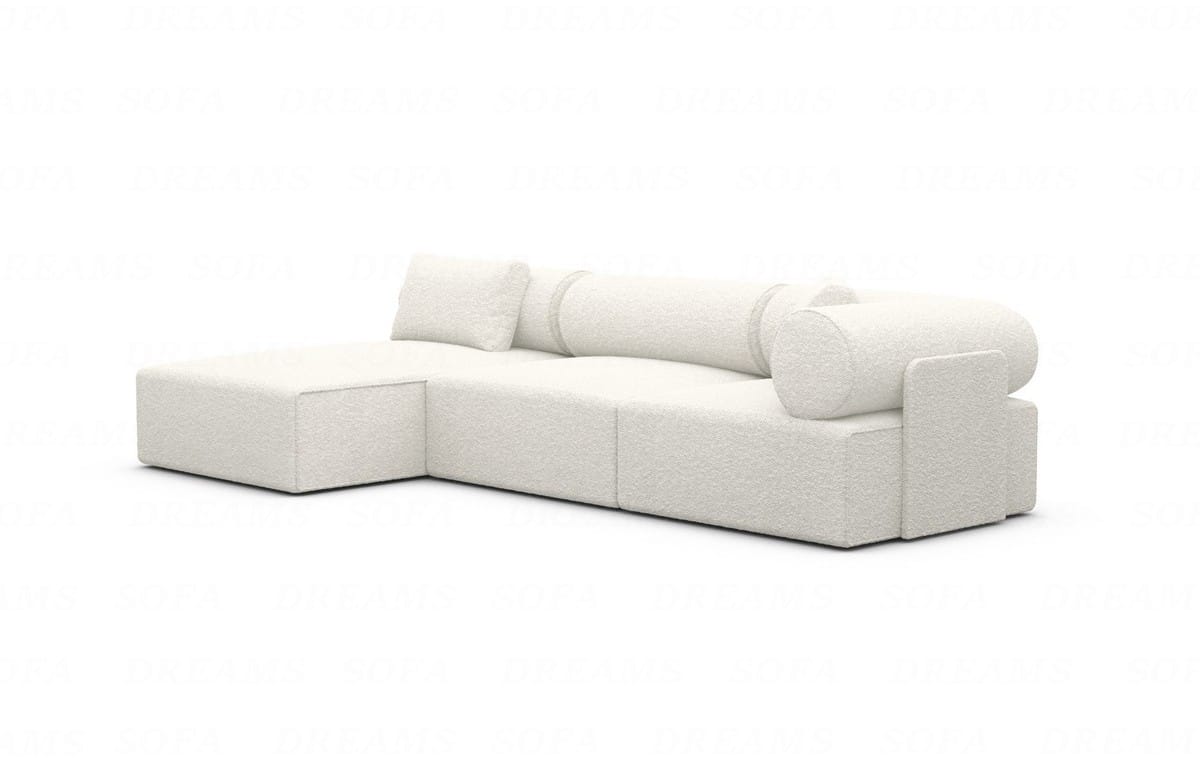 Couch Laguardia L-Form in Stoff Weiß