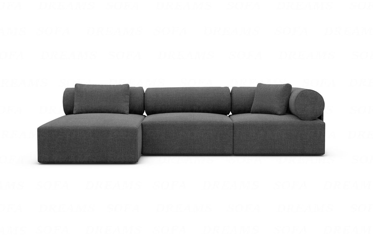 Couch Laguardia L Form in Samtstoff Anthrazit