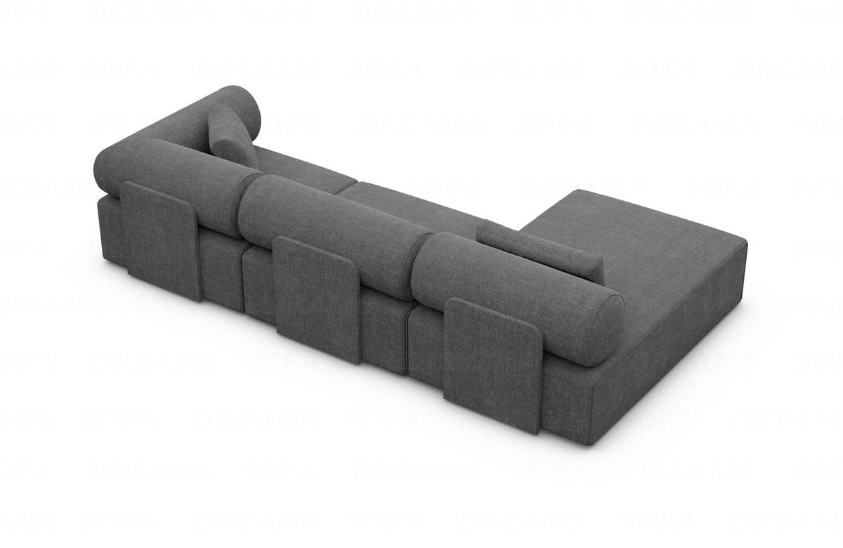 Couch Laguardia L Form in Samtstoff Anthrazit