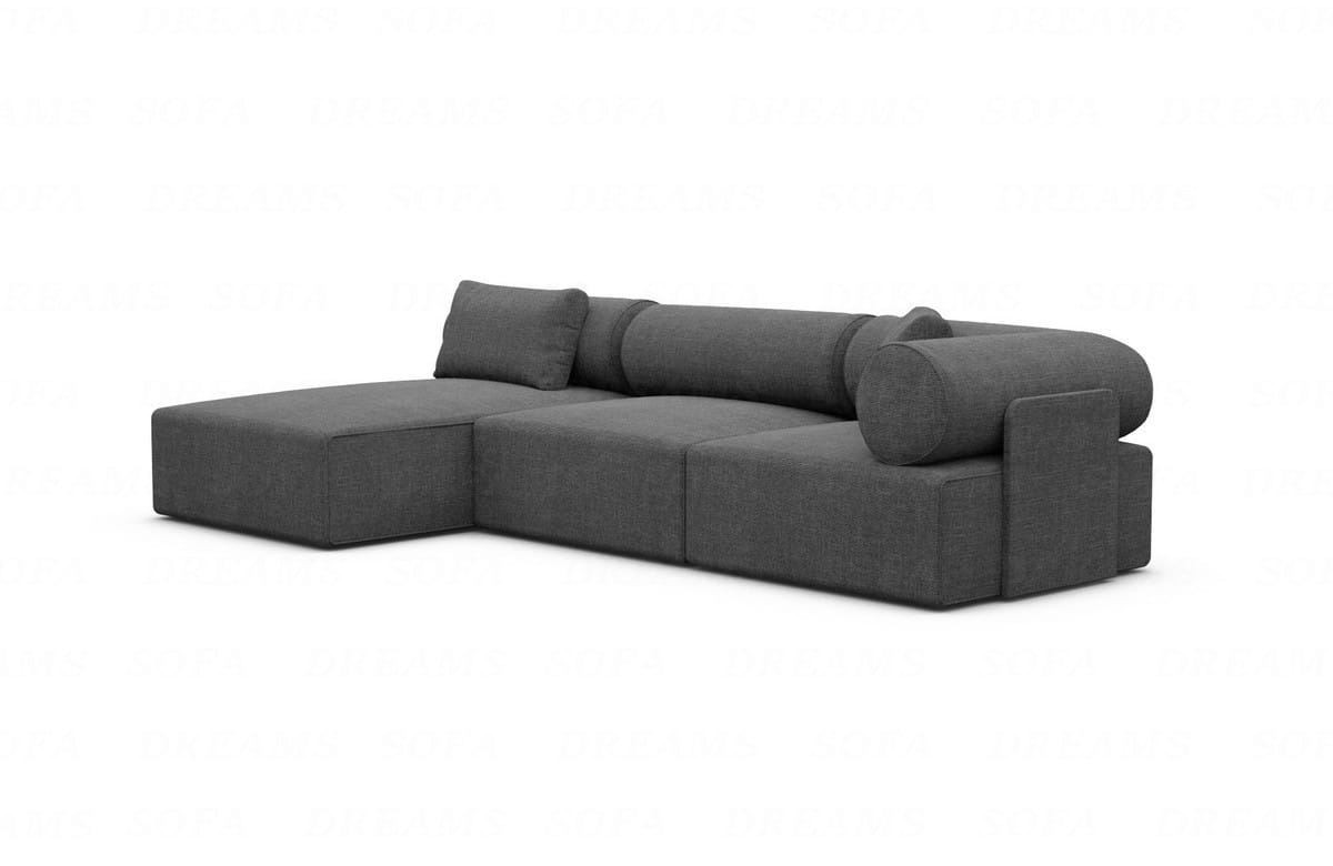 Couch Laguardia L Form in Samtstoff Anthrazit