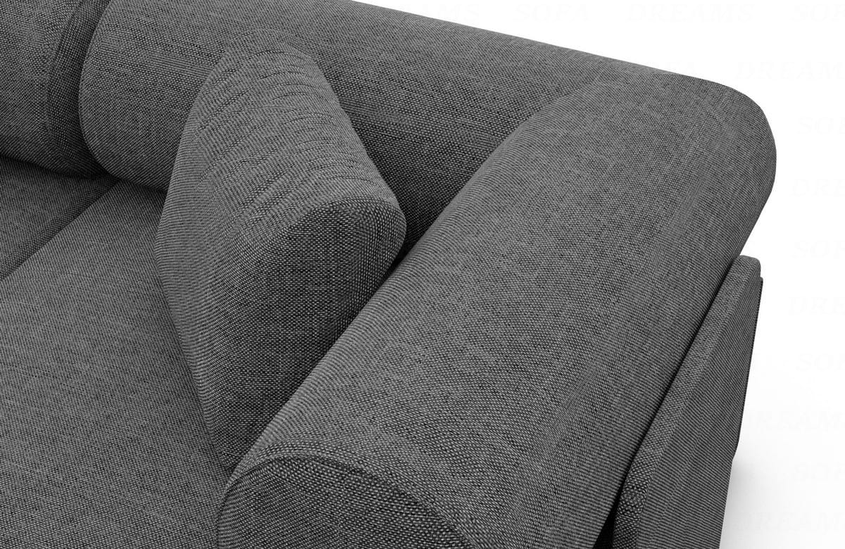 Couch Laguardia L Form in Samtstoff Anthrazit