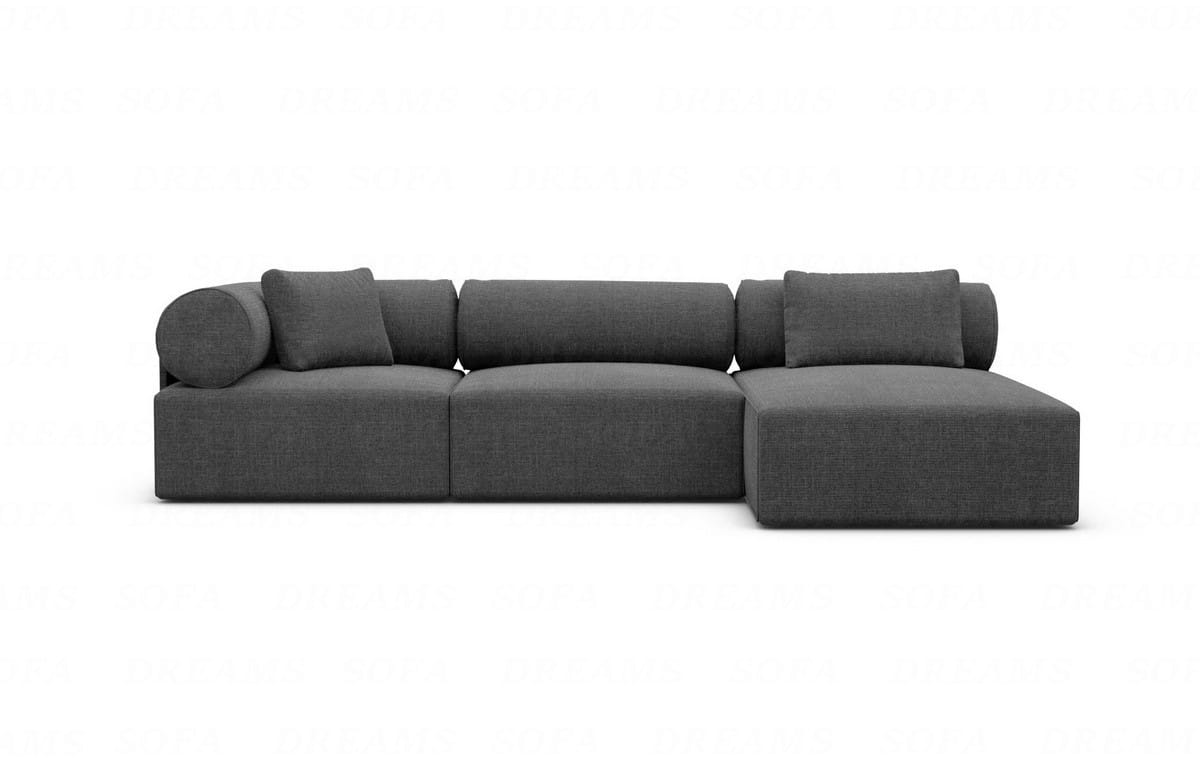 Couch Laguardia L Form in Samtstoff Anthrazit