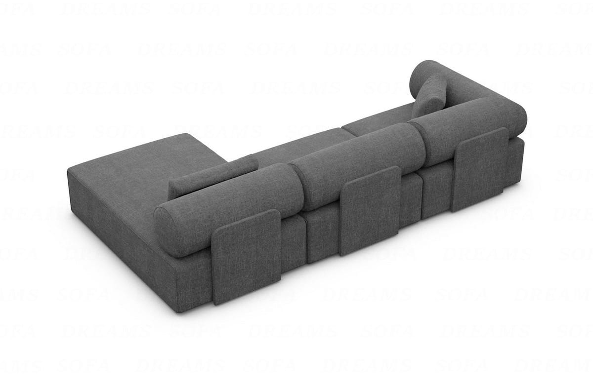 Couch Laguardia L Form in Samtstoff Anthrazit