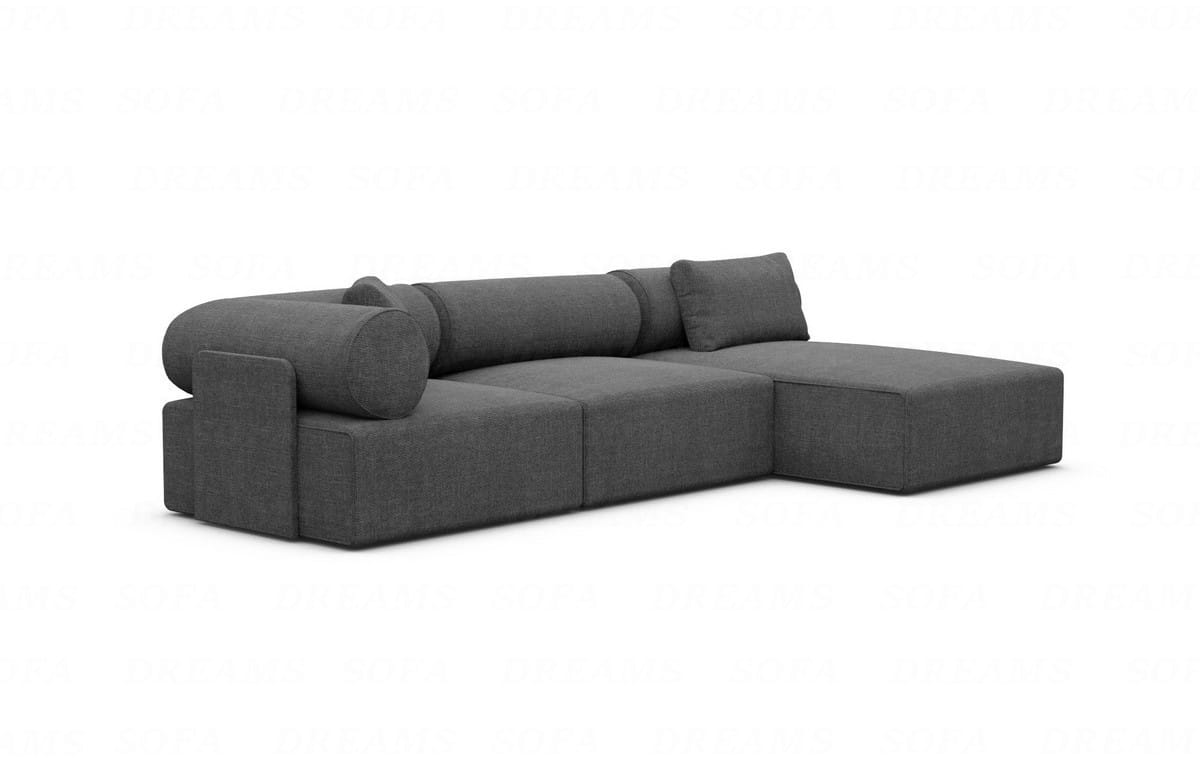 Couch Laguardia L Form in Samtstoff Anthrazit