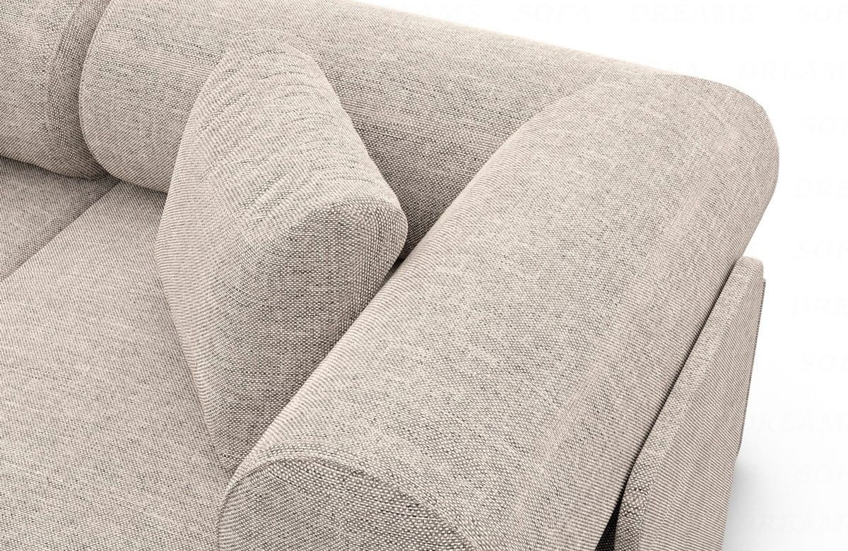 Couch Laguardia L Form in Samtstoff Beige
