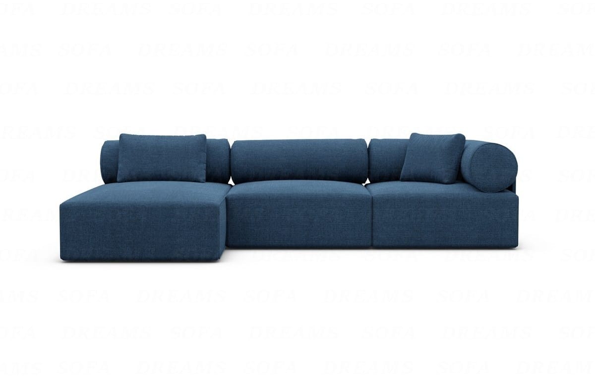 Polster Ecksofa Laguardia L-Form Kurz Blau
