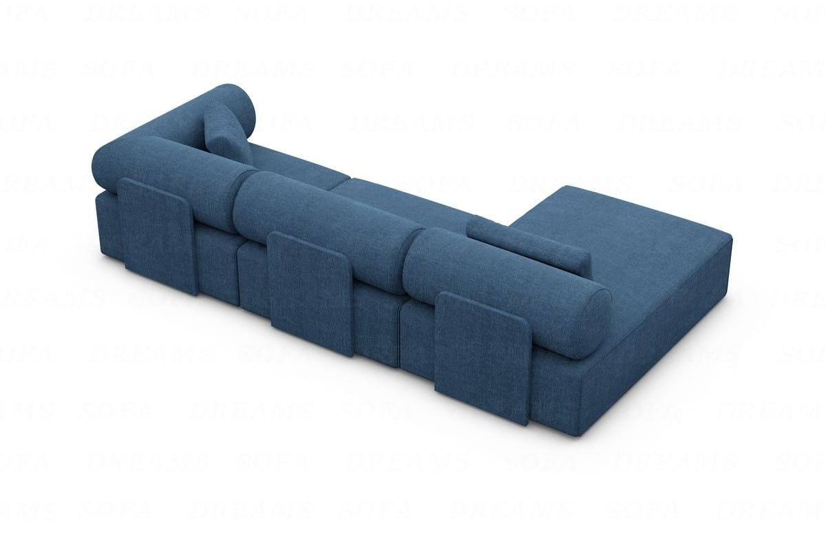 Polster Ecksofa Laguardia L-Form Kurz Blau