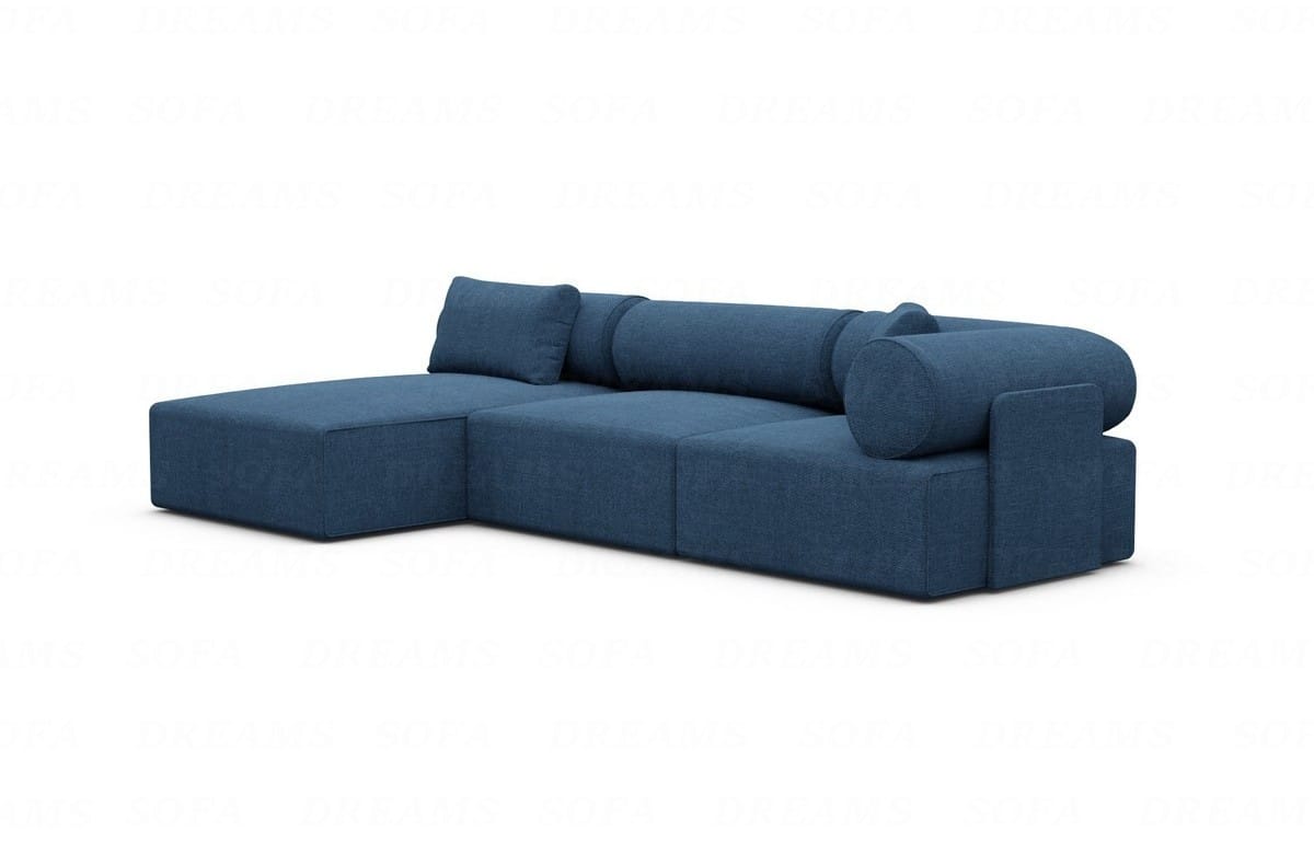 Polster Ecksofa Laguardia L-Form Kurz Blau